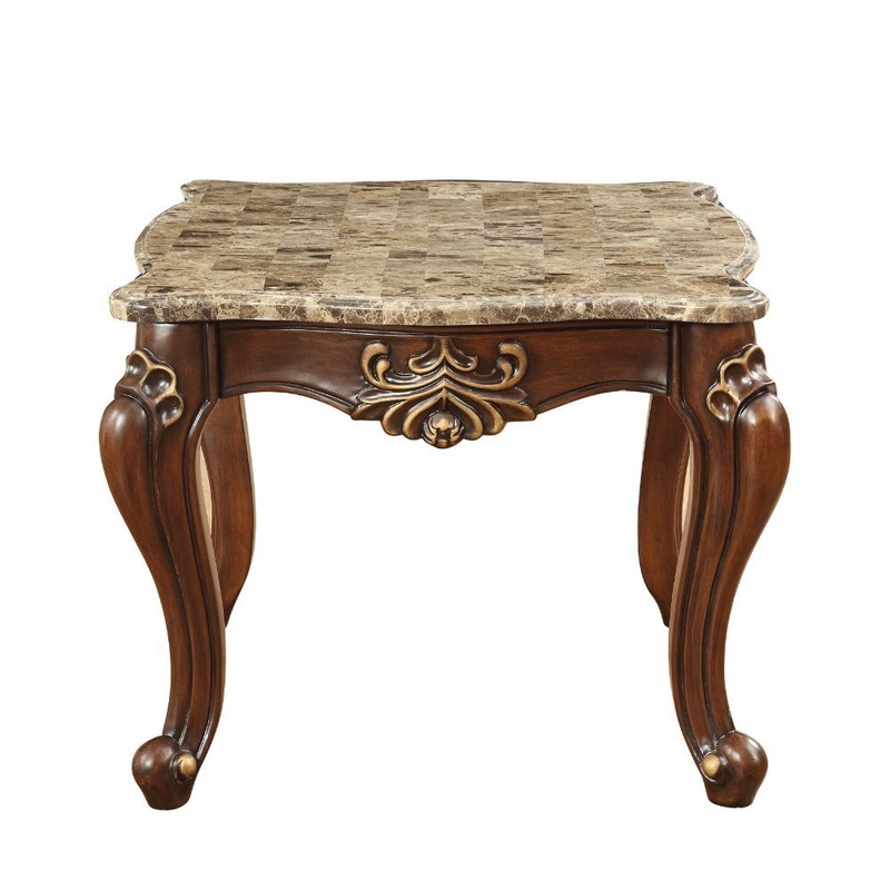 Shalisa – End Table – Marble & Walnut