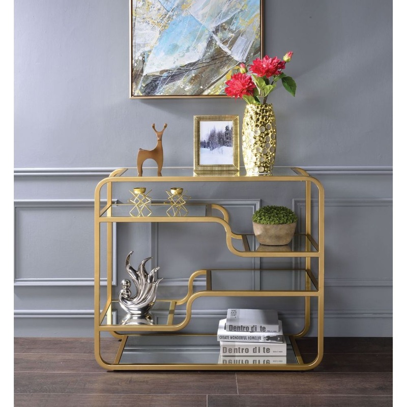 Astrid – Accent Table – Gold & Mirror