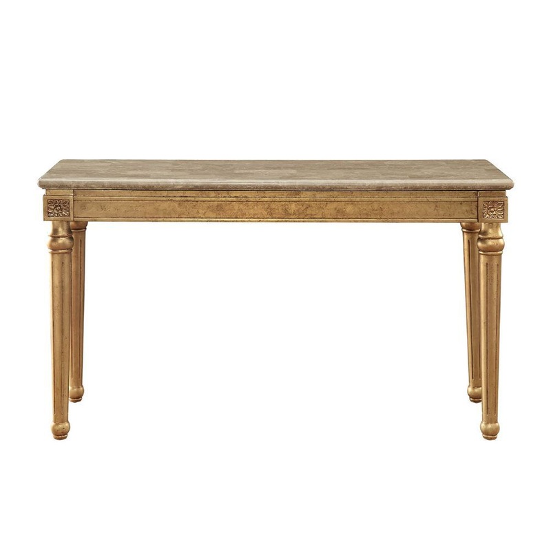 Daesha – Accent Table – Marble & Antique Gold