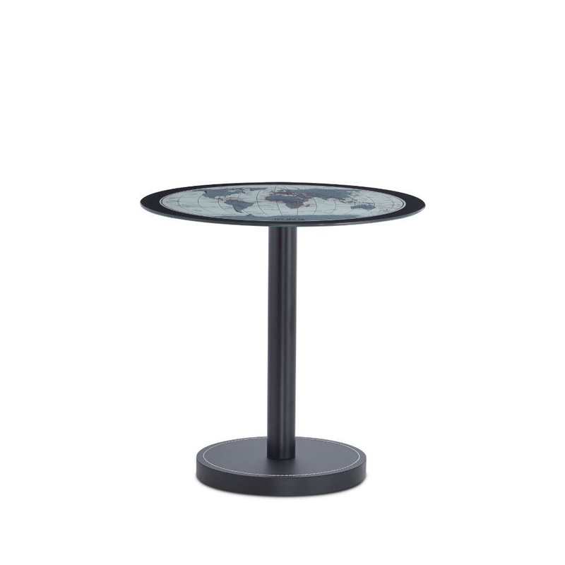 Boli – End Table – Black & Map Glass