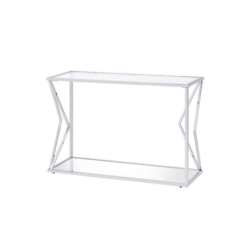 Virtue – Sofa Table – Clear Glass & Chrome Finish