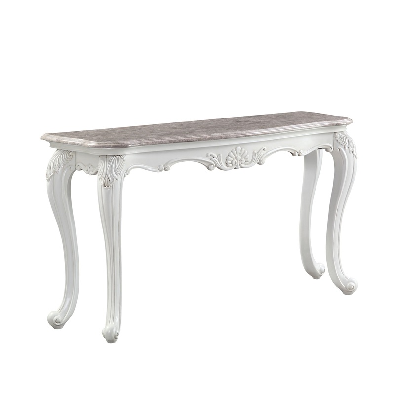 Ciddrenar – Accent Table – Marble Top & White Finish