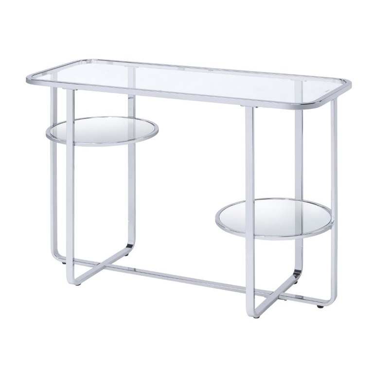 Hollo – Sofa Table – Chrome & Glass