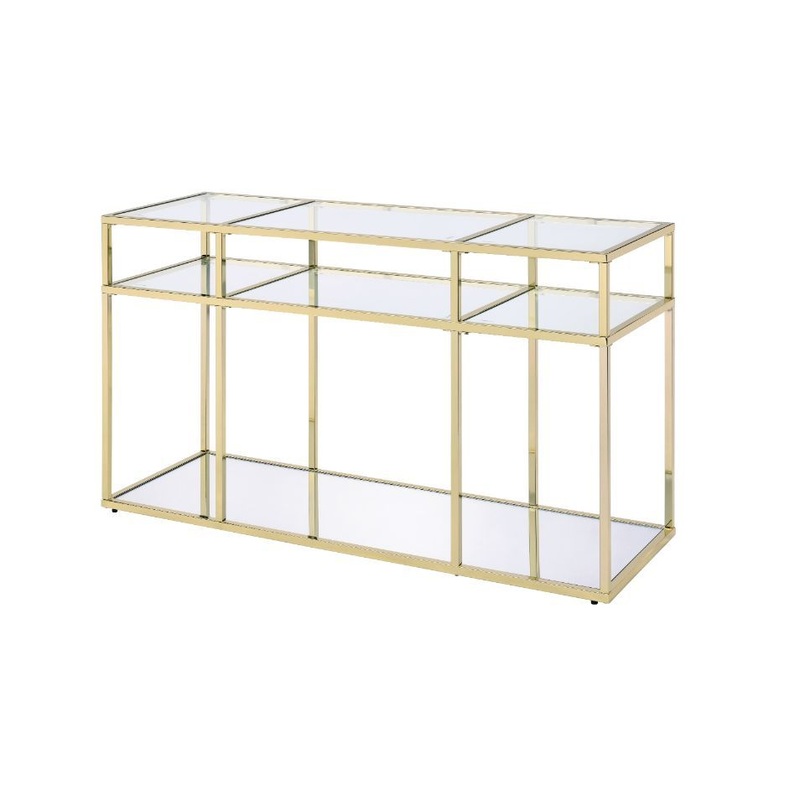 Uchenna – Sofa Table – Clear Glass & Gold Finish
