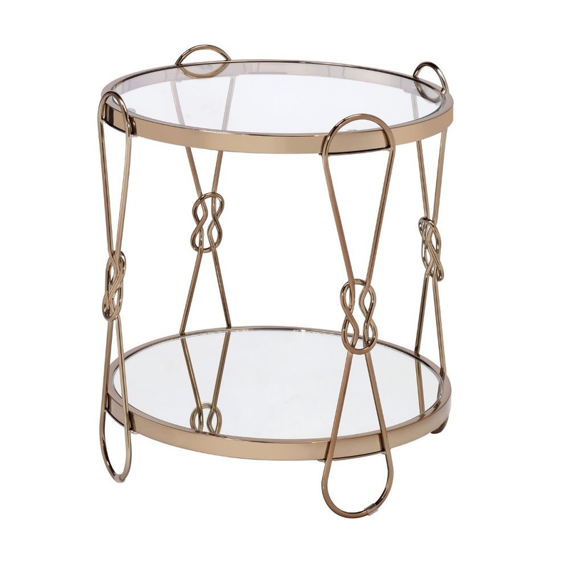 Zekera – End Table – Champagne & Mirrored