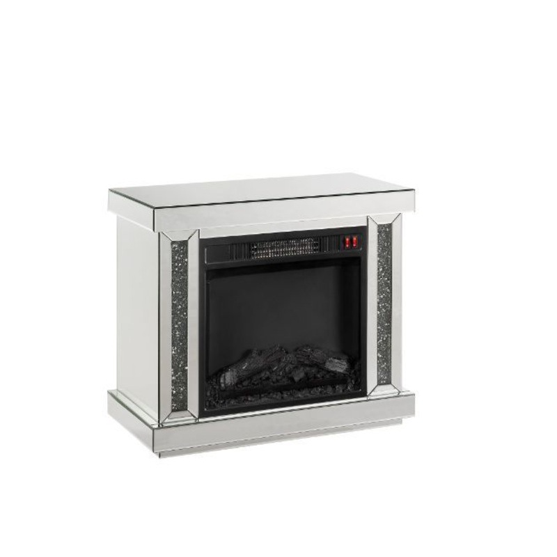 Noralie – Fireplace – Led, Mirrored & Faux Diamonds