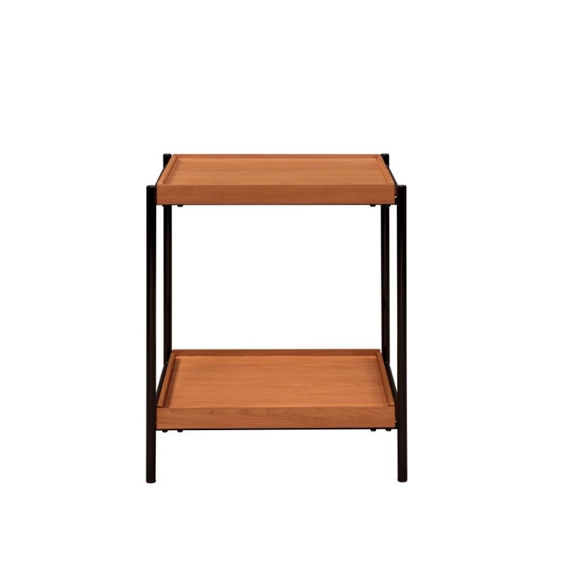Oaken – End Table – Honey Oak & Black