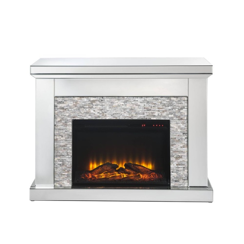 Laksha – Fireplace – Mirrored & Stone