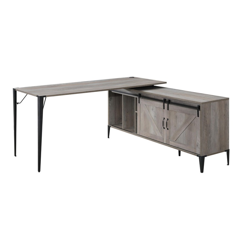Zakwani – Writing Desk w/USB Gray Oak