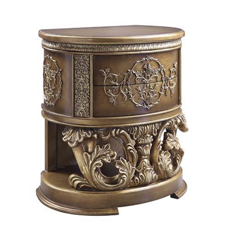 Constantine – Nightstand – Brown & Gold Finish