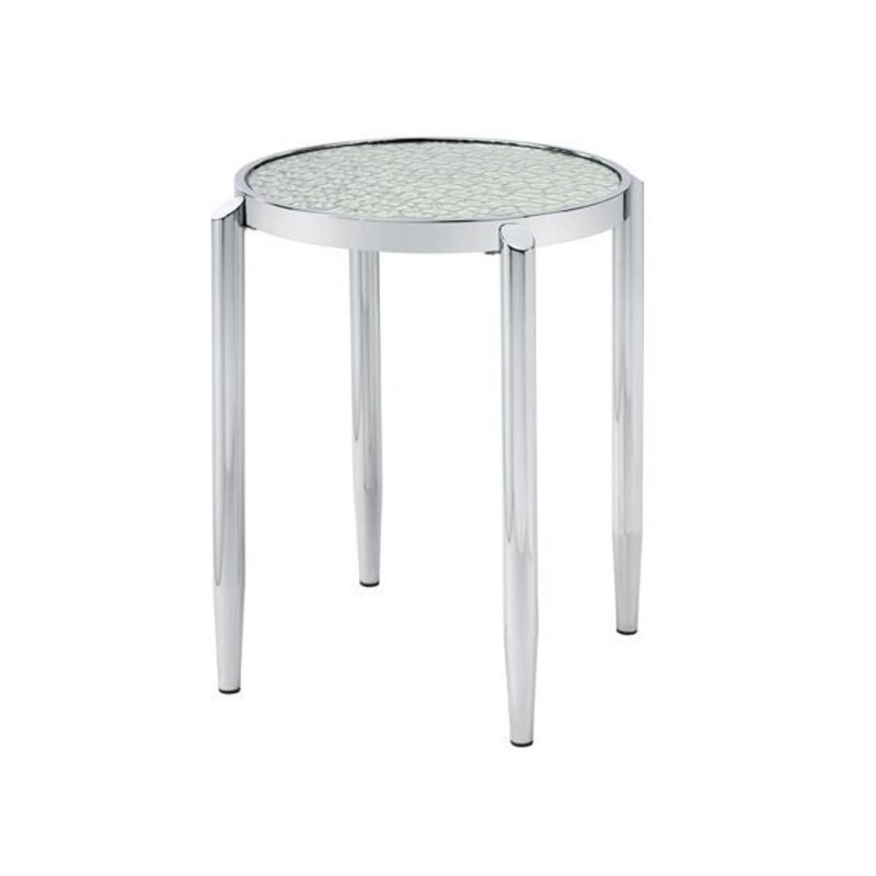 Abbe – End Table – Glass & Chrome Finish