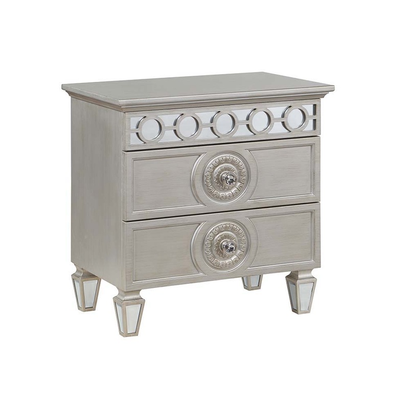 Varian – Nightstand – Silver & Mirrored Finish