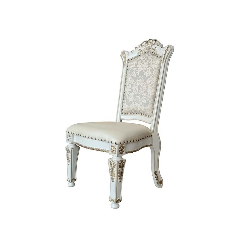 Vendom – Side Chair (Set of 2) – PU & Antique Pearl Finish
