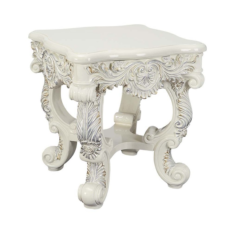 Adara – End Table – Antique White Finish
