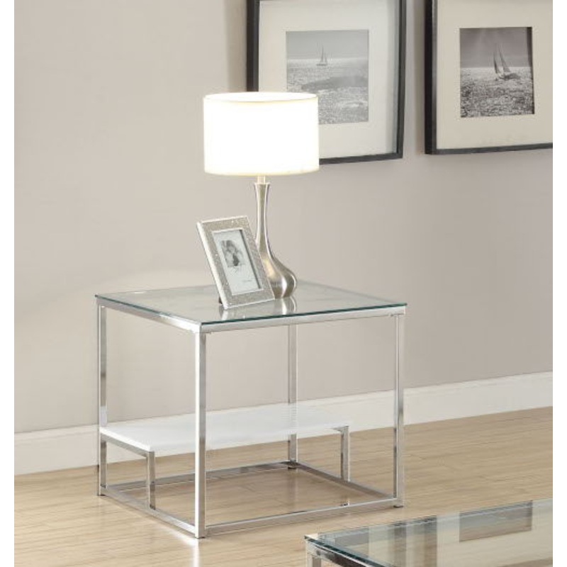 Ruben – End Table – Chrome & Clear Glass