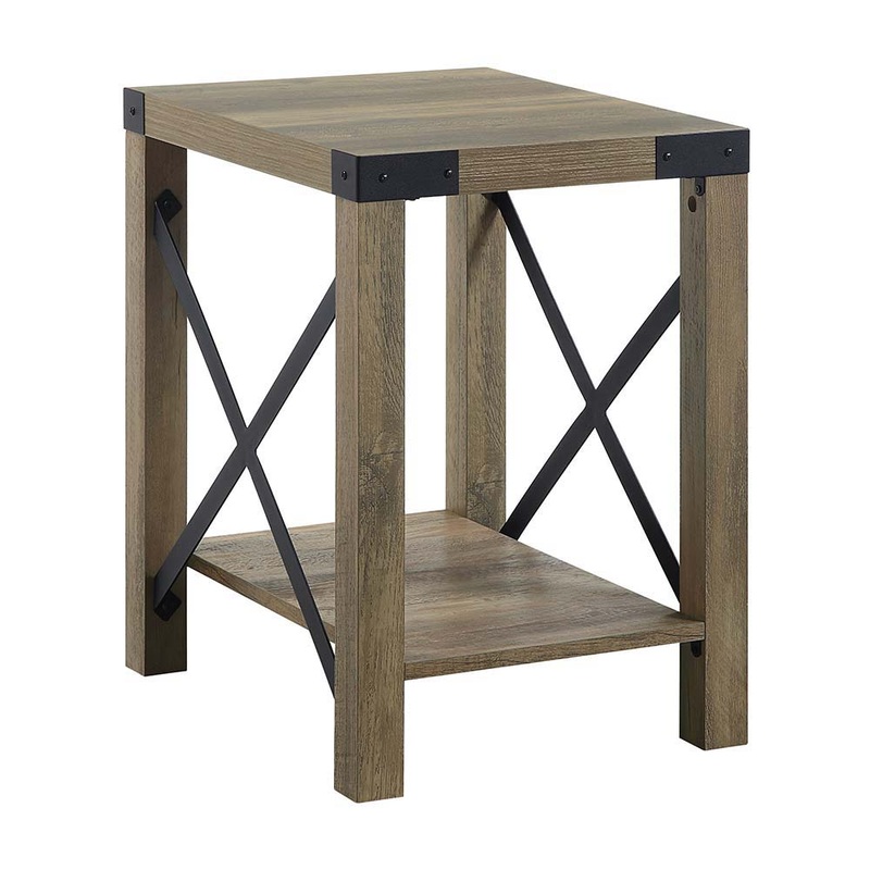 Abiram – End Table – Rustic Oak Finish