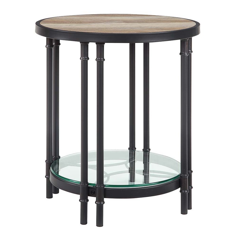 Brantley – End Table – Oak & Sandy Black Finish – 24″
