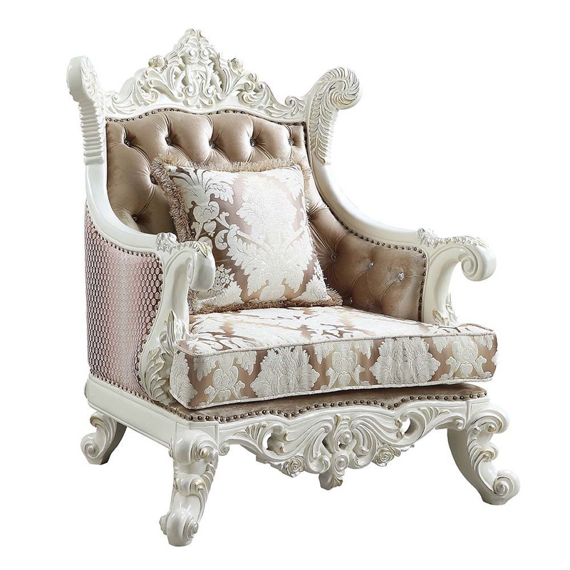 Vanaheim – Chair – Fabric & Antique White Finish