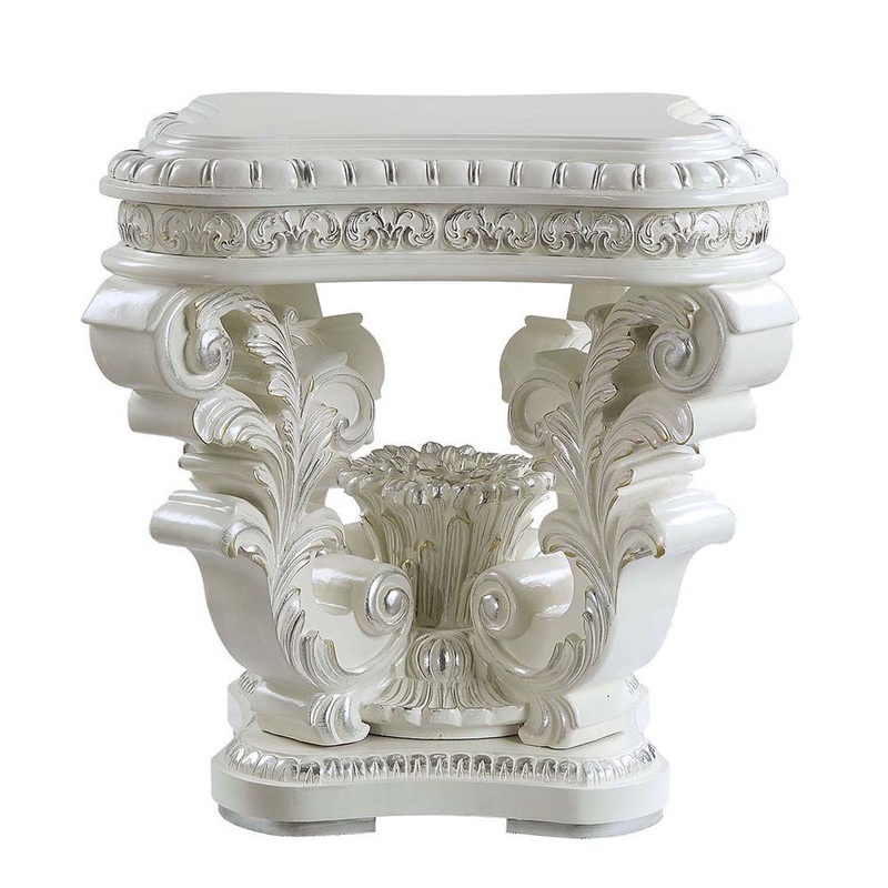 Vanaheim – End Table – Antique White Finish