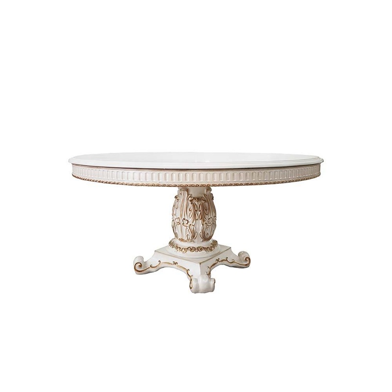 Vendom – Dining Table – Antique Pearl Finish – 76″