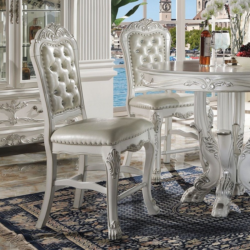 Dresden – Counter Height Chair (Set of 2) – PU & Bone White Finish