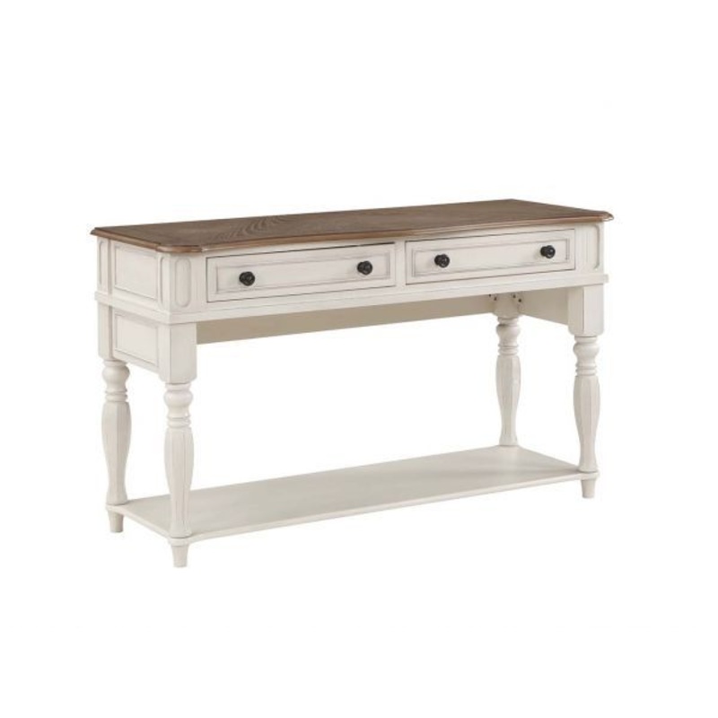 Florian – Sofa Table – Oak & Antique White Finish