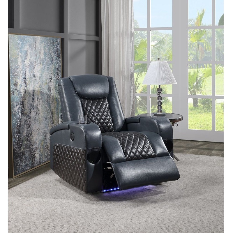Alair – Power Motion Recliner With Bluetooth, Wireless Charger & Cupholder Blue