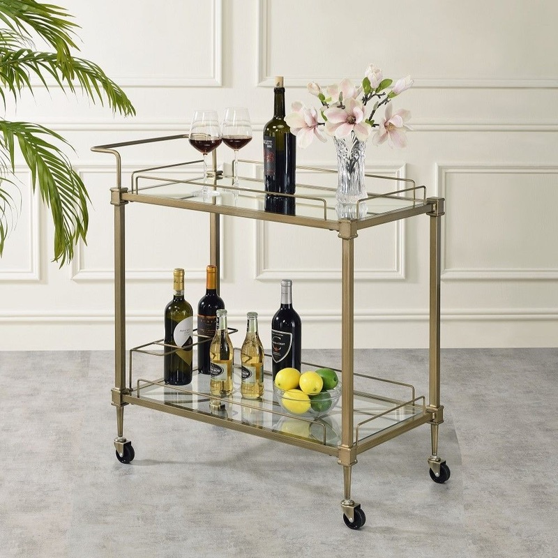 Aditya – Serving Cart – Antique Brass