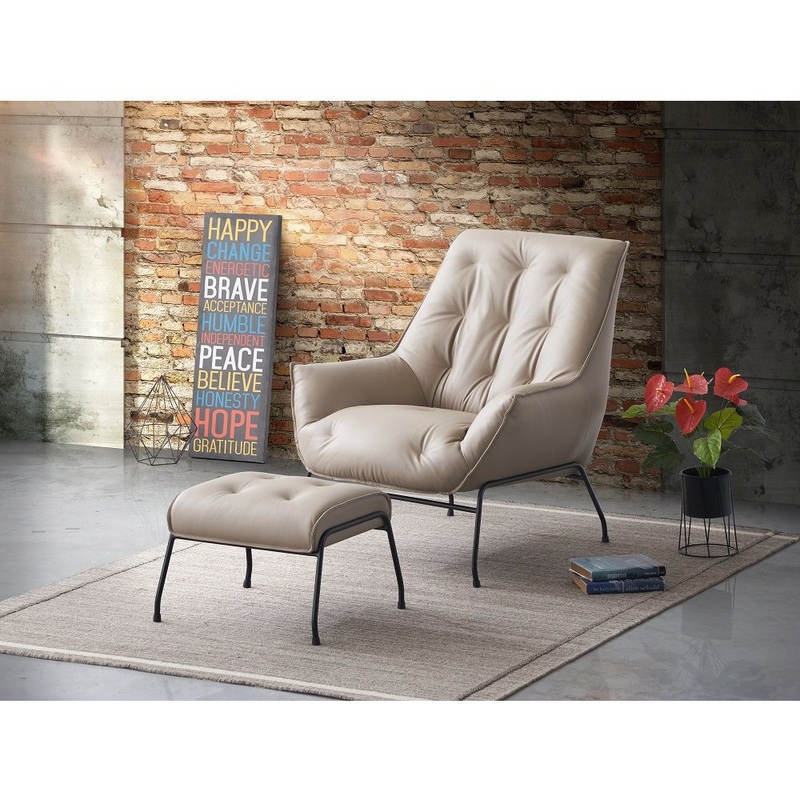 Zusa – Accent Chair & Ottoman Khaki