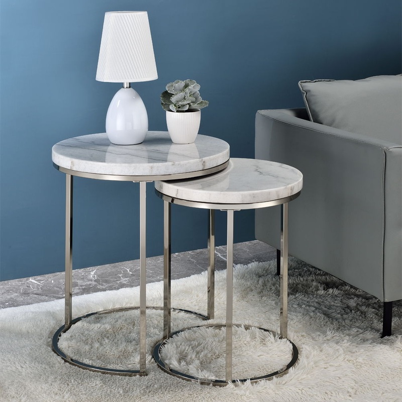 Zaidee – Nesting Table Set – Nickel