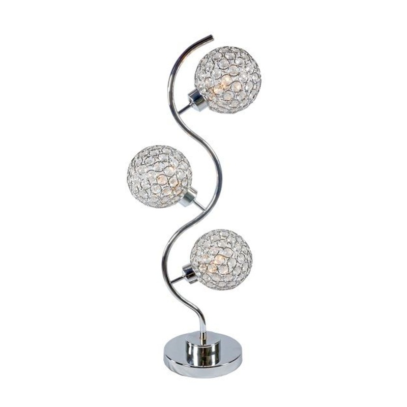 Crystal Globe – Table Lamp – Chrome