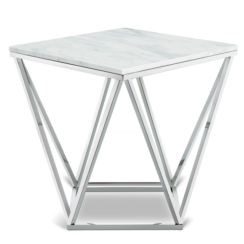 Skylar – End Table – Pearl Silver