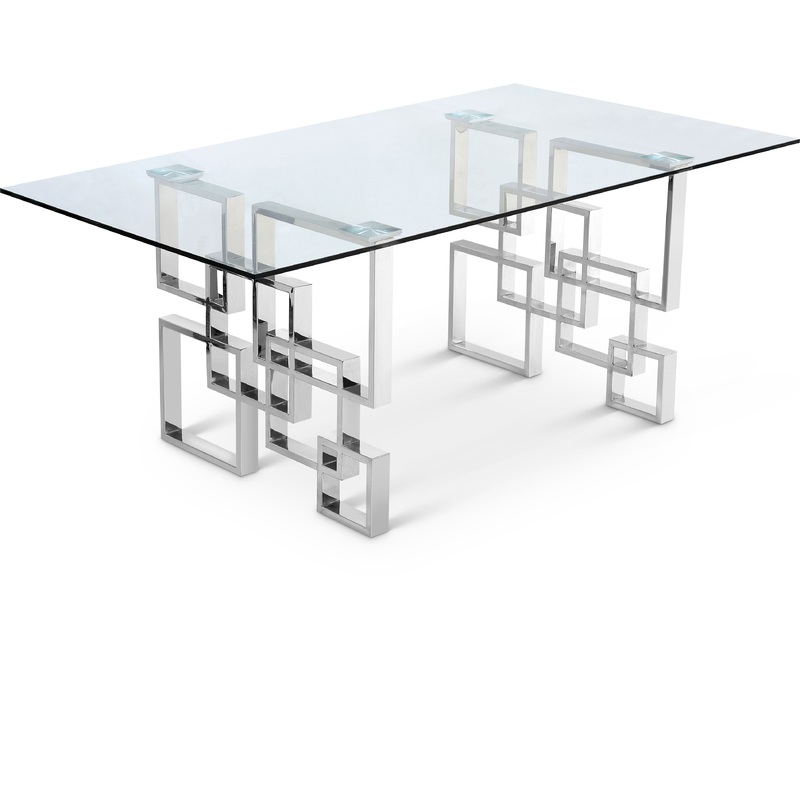 Alexis – Dining Table – Pearl Silver – Glass