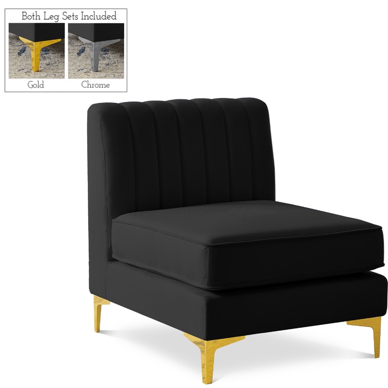 Alina – Armless Chair Dark Gray