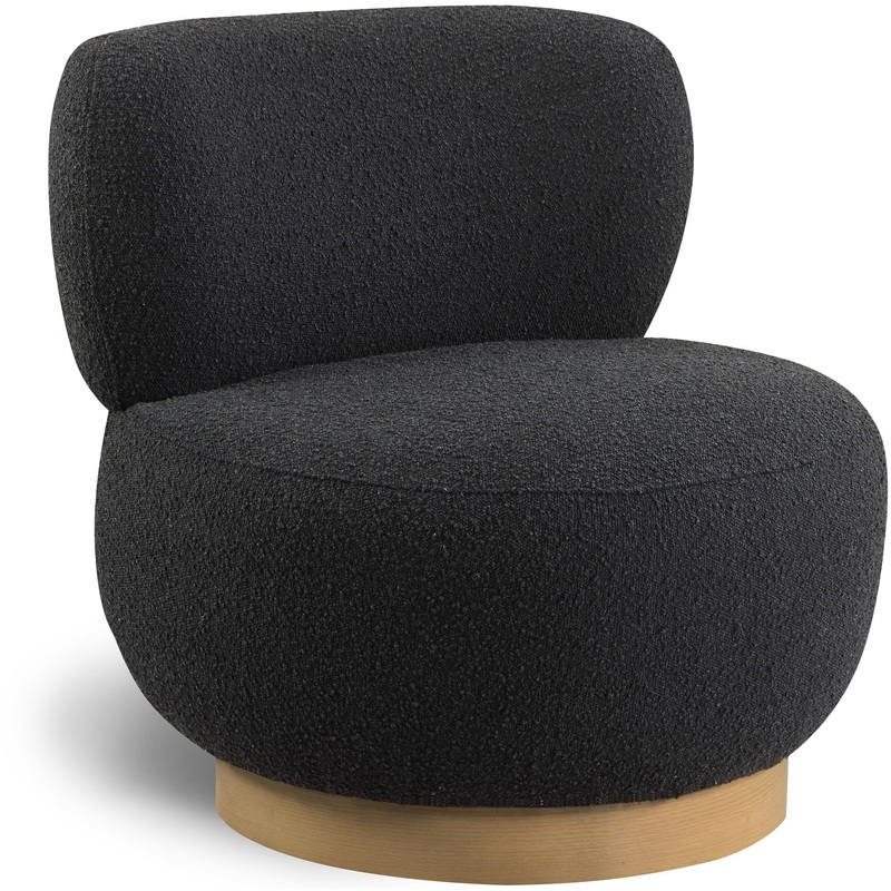 Calais – Accent Chair With Natural Base Black