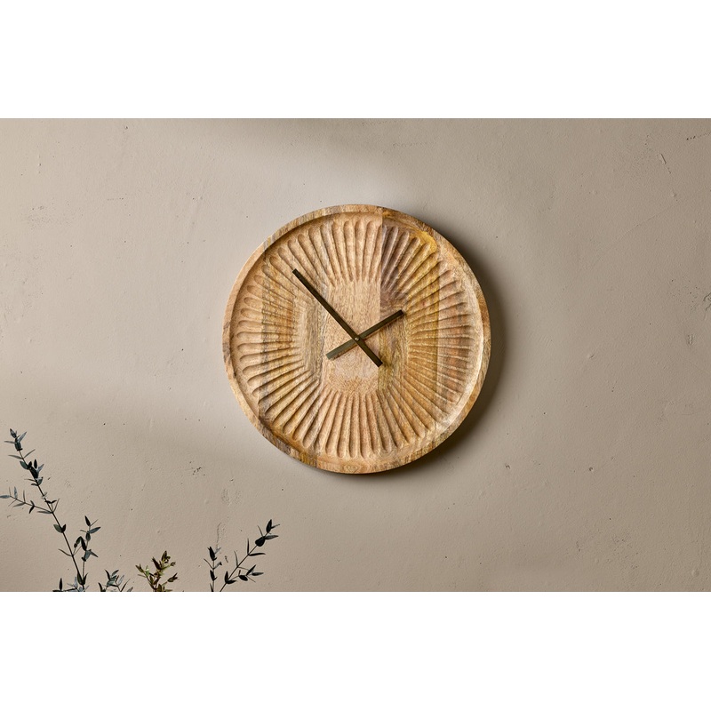 Deevena Mango Wood Clock Natural