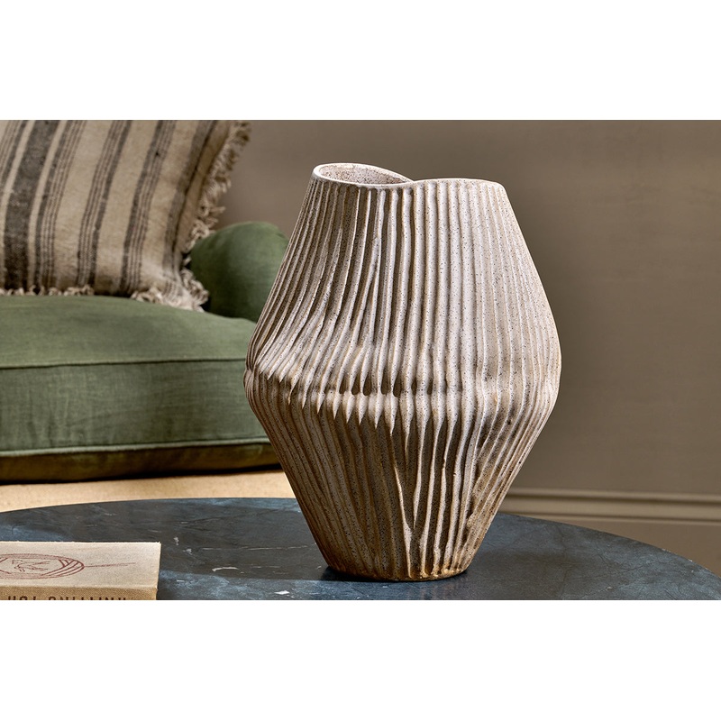 Kalai Ceramic Organic Shape Vase – Large Natural