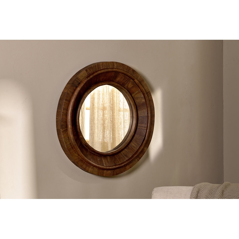 Kayia Acacia Wood Mirror – Walnut Walnut