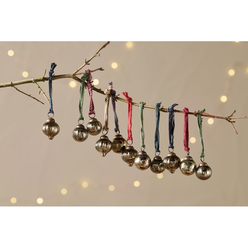 Dew Drop Baubles – Antique Gold – (Set of 12) Antique Gold