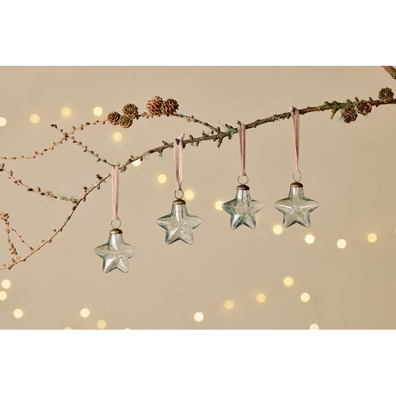 Sardi Star Baubles – Clear (Set of 4) Clear
