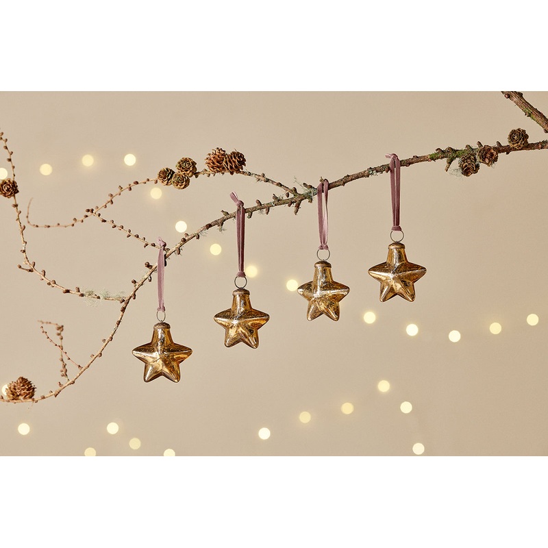 Sardi Star Baubles – Gold (Set of 4) Gold