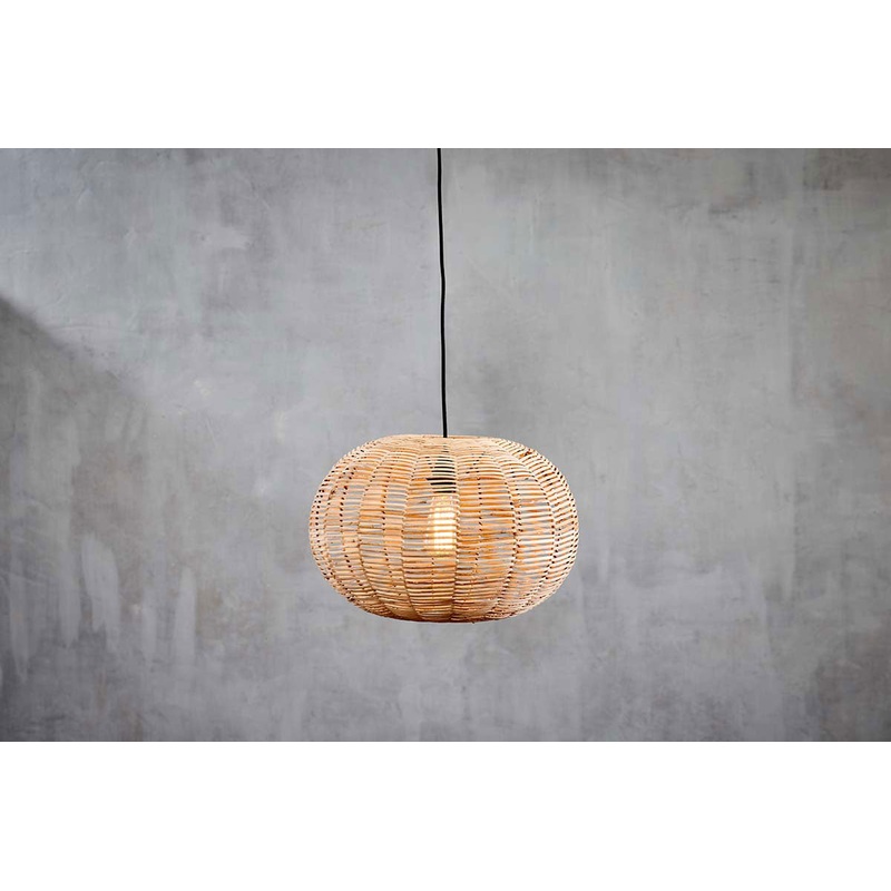 Noko Wicker Round Pendant – Natural – Large Natural