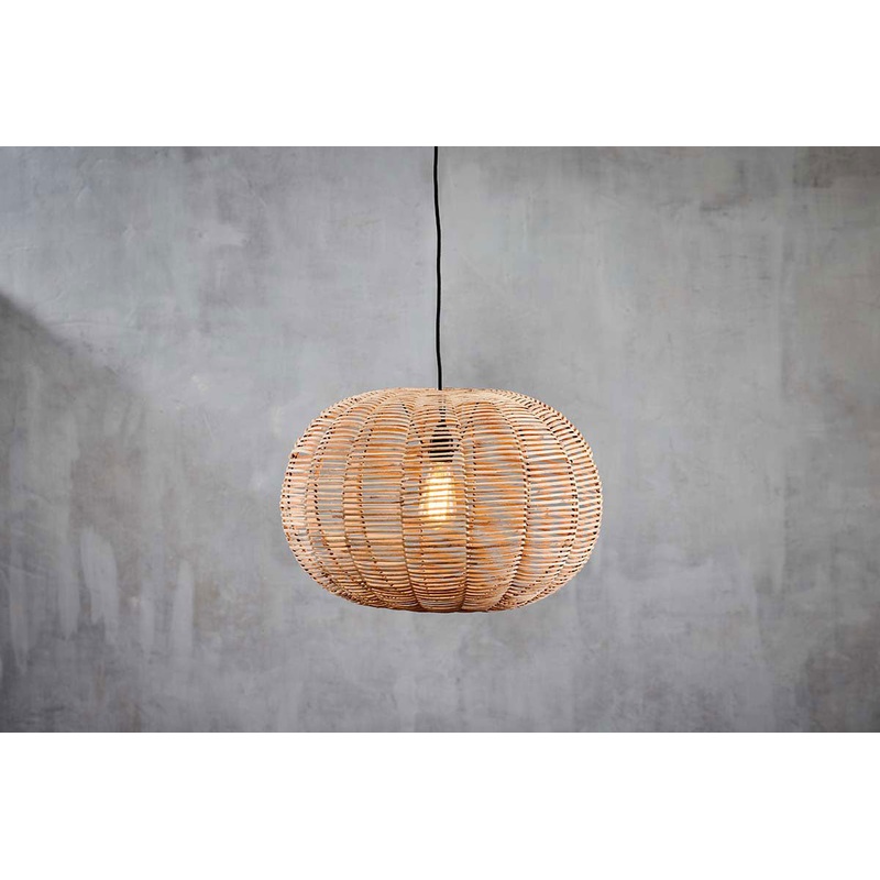 Noko Wicker Round Pendant – Natural – Small Natural