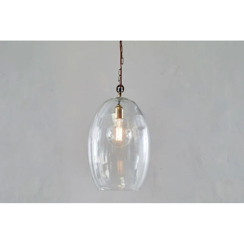 Otoro Recycled Glass Pendant – Clear – Large Oval Clear Glass
