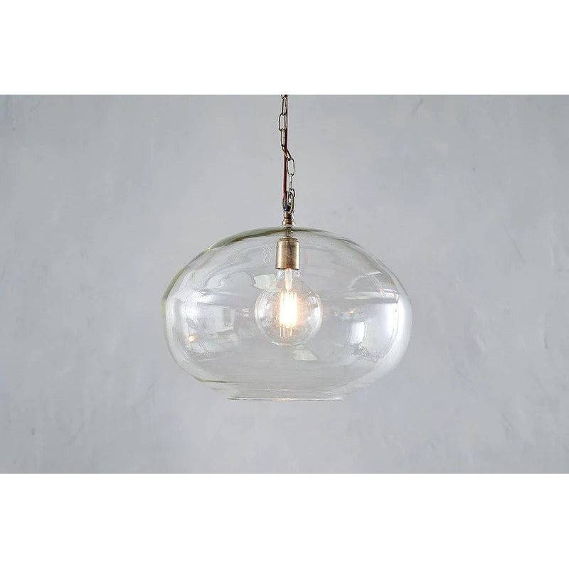 Otoro Recycled Glass Pendant – Clear – Large Round Clear Glass