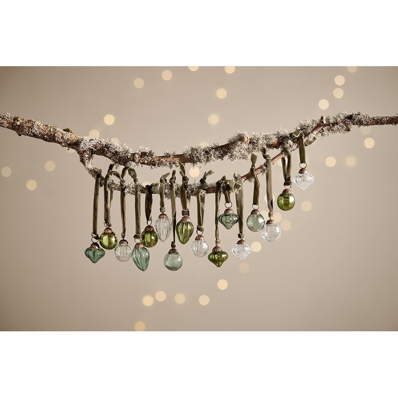 Adisa Bauble Jar – Mixed Green & Clear (Set of 16) Mixed Green & Clear