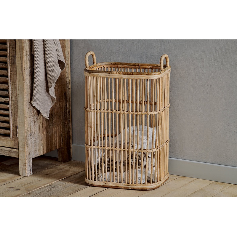 Rammi Rattan Tall Laundry Basket – Natural Natural
