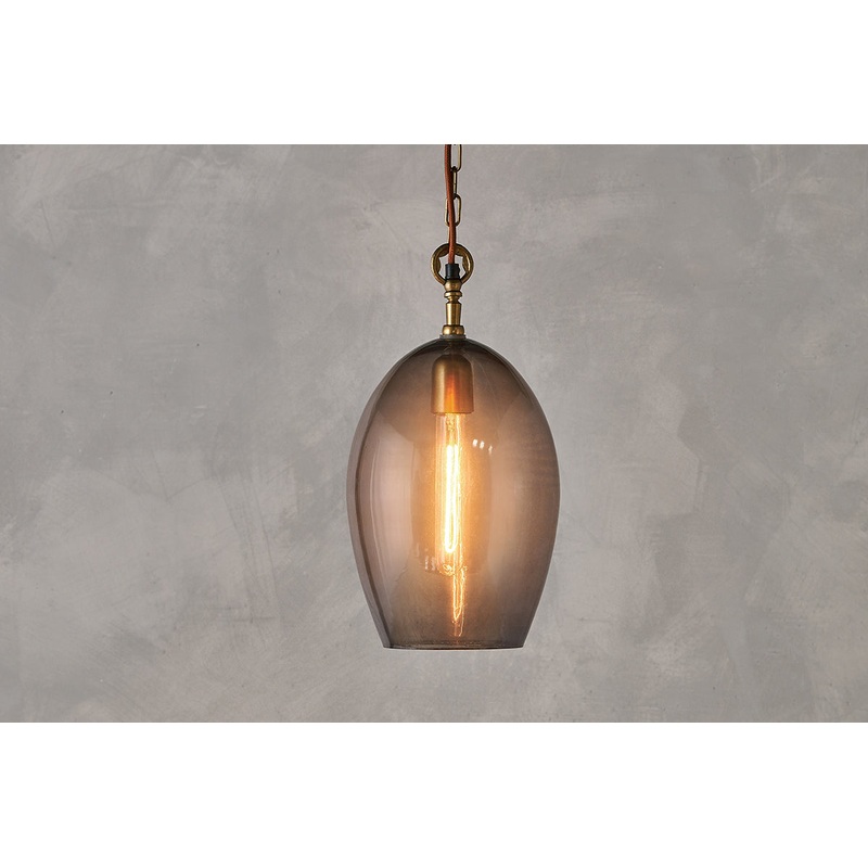 Otoro Recycled Glass Pendant – Smoke – Large Oval Smoke