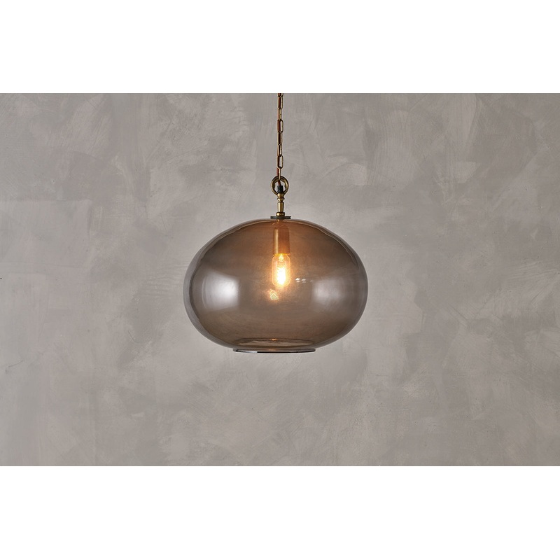 Otoro Recycled Glass Pendant – Smoke – Large Round Smoke