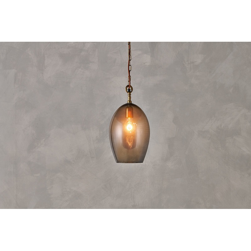 Otoro Recycled Glass Pendant – Smoke – Small Oval Smoke